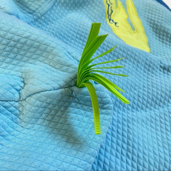 Hanna Andersson elephant alligator animal green blue quilt zip up hoodie jacket - Picture 3 of 6